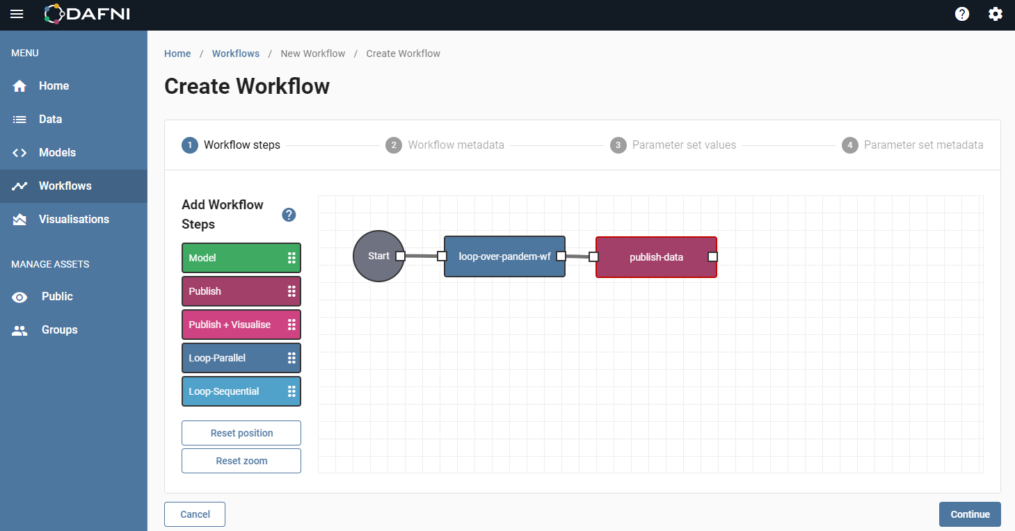 covid 19 loop workflow step created